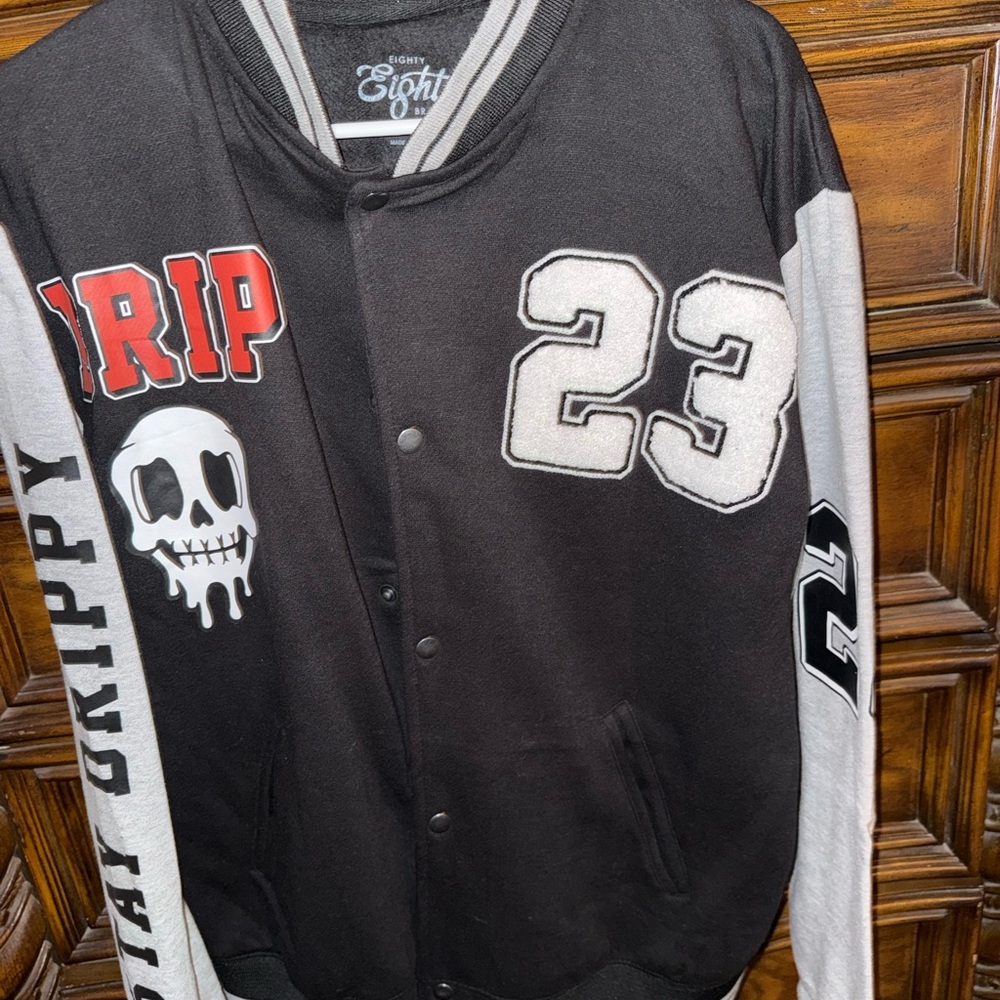 Eighty Eight Black and Gray Varsity Jacket